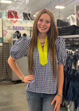Load image into Gallery viewer, Gingham Contrast Top **3 COLORS** - PLUS