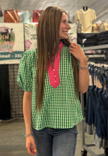 Load image into Gallery viewer, Gingham Contrast Top **3 COLORS** - PLUS