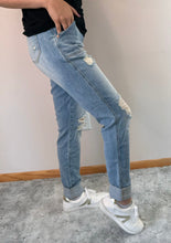 Load image into Gallery viewer, Patch Pocket Distressed Boyfriend Jeans - PLUS