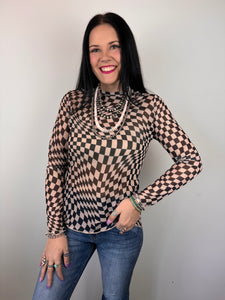 Checkered Mesh Top **3 COLORS**