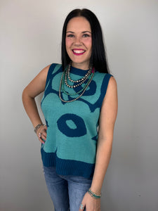 Abstract Floral Sweater Vest **4 COLORS**
