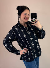 Load image into Gallery viewer, Bow Button Down Top **2 COLORS**