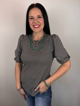 Load image into Gallery viewer, Striped Bubble Sleeve Top **2 COLORS**
