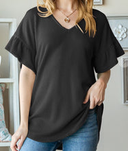 Load image into Gallery viewer, Ruffled Short Sleeve Top **2 COLORS**

