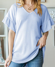 Load image into Gallery viewer, Ruffled Short Sleeve Top **2 COLORS**
