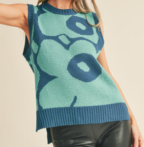Abstract Floral Sweater Vest **4 COLORS**