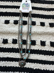 Gemstone Navajo Pearl Necklace