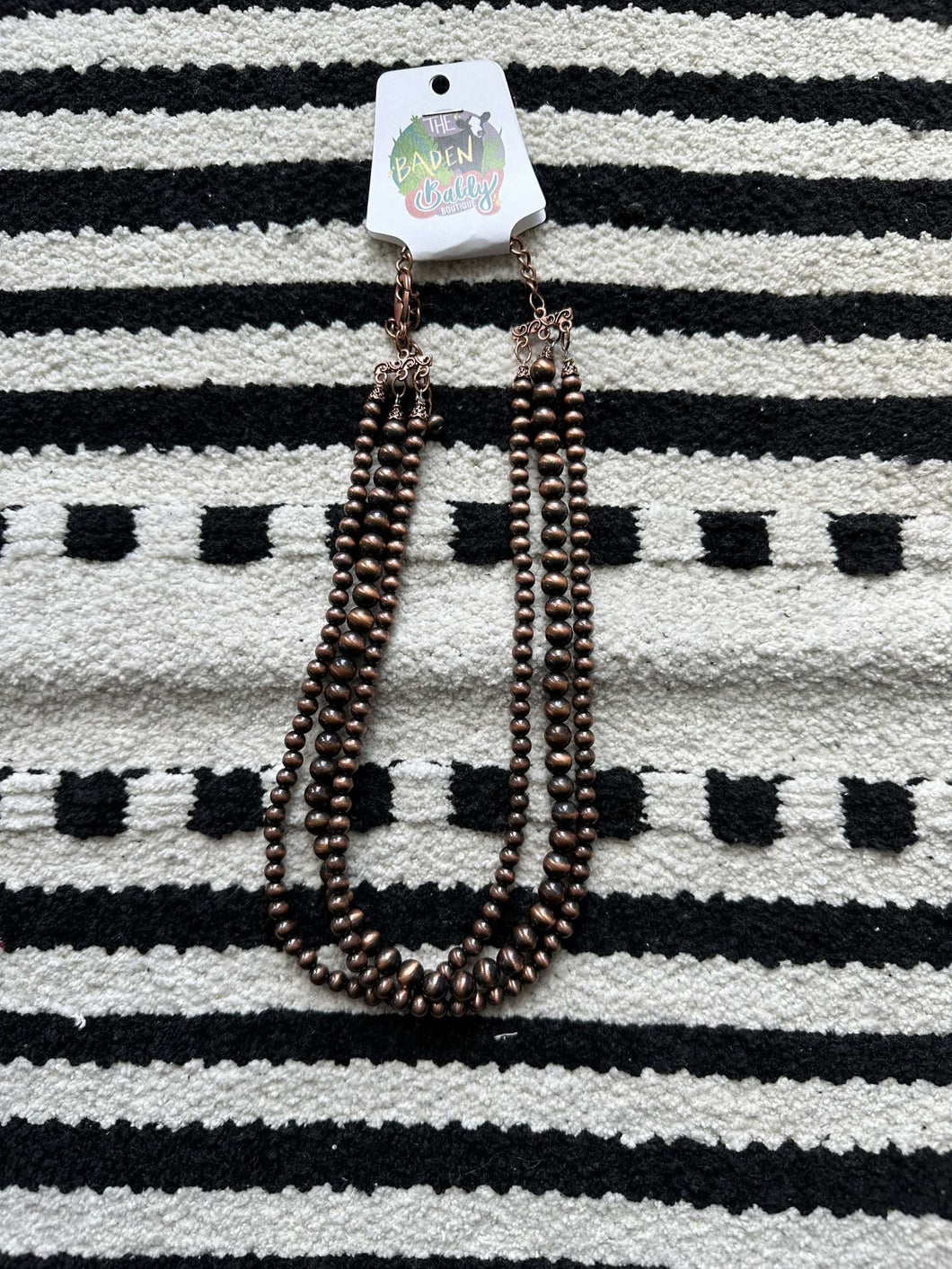 16'' 3-Strand Copper Navajo Pearl Necklace