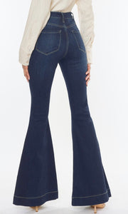 Dark Wash High Rise Trouser Hem Super Flare KanCan Jeans