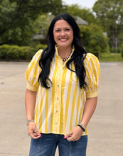 Load image into Gallery viewer, Multi Striped Puff Sleeve Top **3 COLORS**