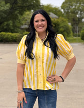 Load image into Gallery viewer, Multi Striped Puff Sleeve Top **3 COLORS**