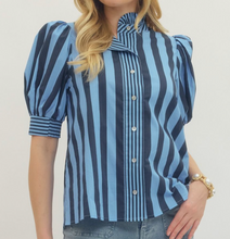 Load image into Gallery viewer, Multi Striped Puff Sleeve Top **3 COLORS**
