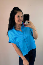 Load image into Gallery viewer, Glossy Button Up Top **2 COLORS**
