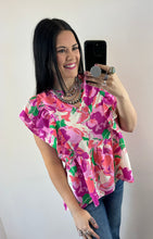 Load image into Gallery viewer, Floral Babydoll Top **2 COLORS** Orange Restock
