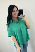 Load image into Gallery viewer, OVERSIZED Satin Collared Top **3 COLORS** RESTOCK
