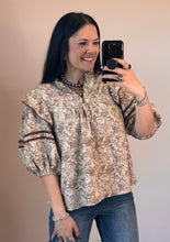 Load image into Gallery viewer, Printed Balloon Sleeve Top **2 COLORS**
