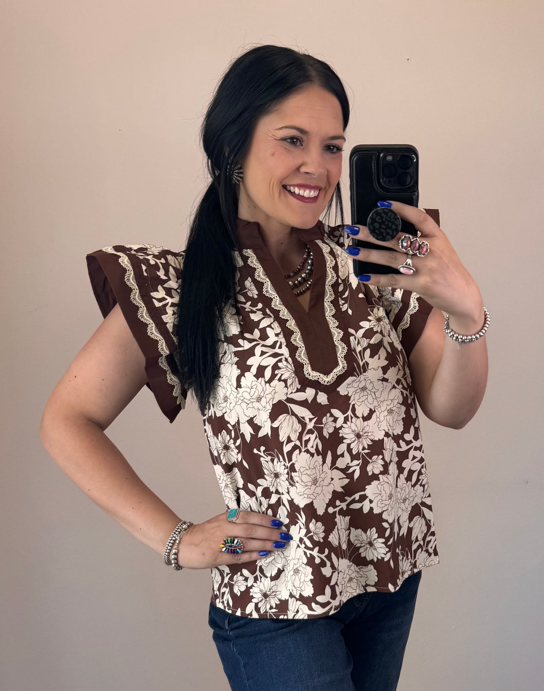 Floral Flutter Top **2 COLORS**