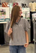 Load image into Gallery viewer, Gingham Puff Sleeve Top **2 COLORS**
