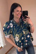 Load image into Gallery viewer, Teal Floral Top - PLUS
