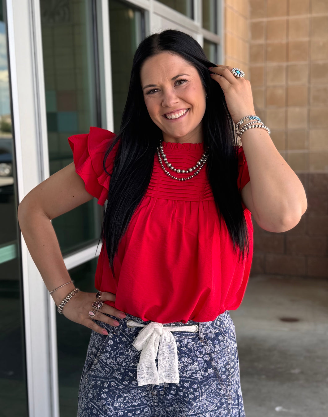 Pleated Yoke Top **5 COLORS**