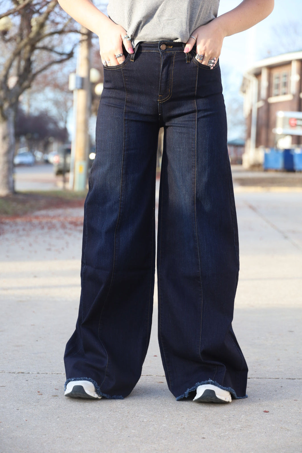 Dark Wash Vintage Wide Leg O2 Jeans - PLUS