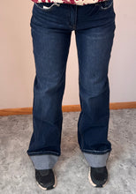 Load image into Gallery viewer, Dark Wash Cuffed Wide Leg Lovervet Jeans
