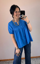 Load image into Gallery viewer, Blue Poplin Top
