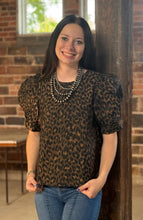 Load image into Gallery viewer, Leopard Puff Sleeve Top **2 COLORS**
