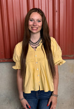 Load image into Gallery viewer, Yoke Puff Sleeve Top **2 COLORS**
