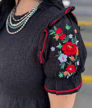 Load image into Gallery viewer, Black Smocked Top
