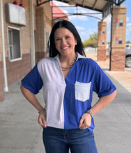 Load image into Gallery viewer, Linen Colorblock Top **2 COLORS**
