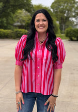 Load image into Gallery viewer, Multi Striped Puff Sleeve Top **3 COLORS**
