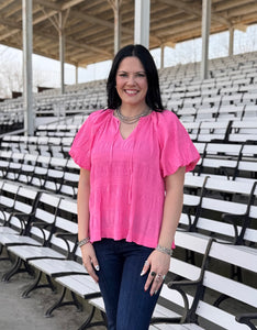 Pink Textured Top