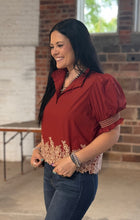 Load image into Gallery viewer, Embroidered Border Top **3 COLORS**
