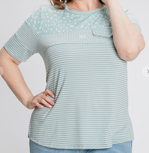 Aqua Colorblock Top