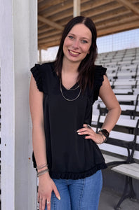 Double Ruffle Sleeve Top **2 COLORS**