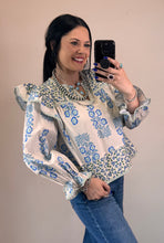 Load image into Gallery viewer, Blue Multi Print Top - PLUS
