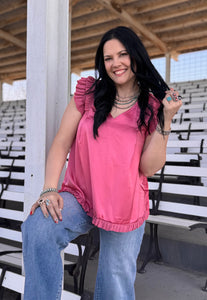 Double Ruffle Sleeve Top **2 COLORS**