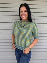 Load image into Gallery viewer, Striped Pointelle Sweater Top **5 COLORS**
