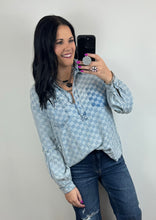 Load image into Gallery viewer, Checkered Denim Top
