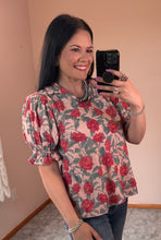 Load image into Gallery viewer, Floral Puff Sleeve Top **2 COLORS** - PLUS
