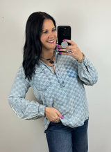 Load image into Gallery viewer, Checkered Denim Top
