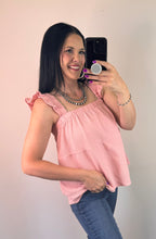 Load image into Gallery viewer, Pink Texture Babydoll Tank Top
