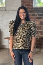 Load image into Gallery viewer, Leopard Puff Sleeve Top **2 COLORS**

