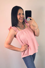 Load image into Gallery viewer, Pink Texture Babydoll Tank Top
