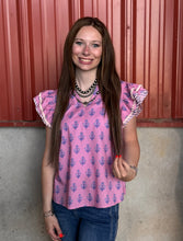 Load image into Gallery viewer, Pink Printed Top
