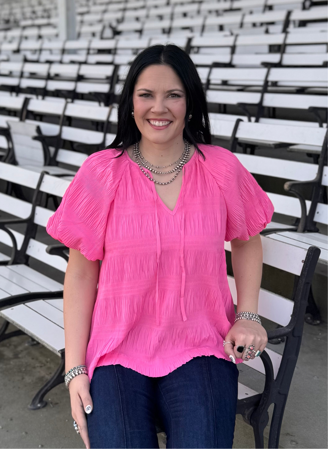 Pink Textured Top