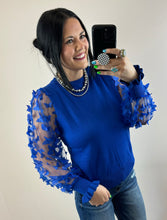 Load image into Gallery viewer, Royal Buttferfly Sleeve Sweater Top
