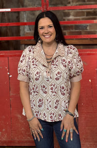 Floral Embroidered Top **2 COLORS**