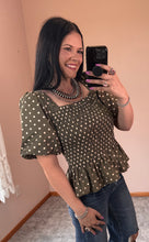 Load image into Gallery viewer, Polka Dot Smocked Top **3 COLORS**
